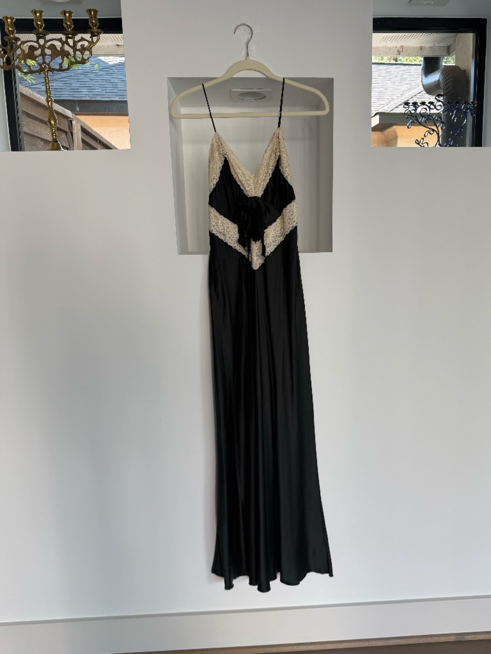 LoveShackFancy Serita Silk Maxi Dress in Black